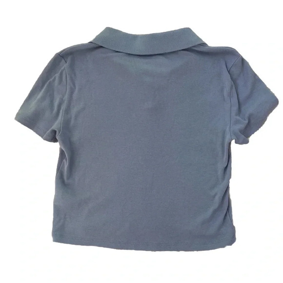 American Eagle Outfitters AE Polo Baby Tee Lavender Size Small Cropped Collar - Picture 2 of 6